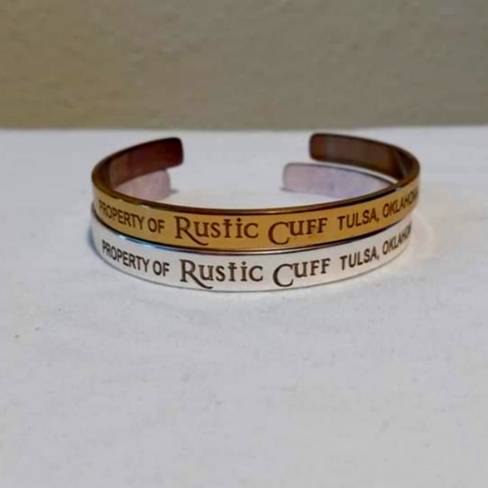 "Property of Rustic Cuff" 2 Bracelet Set